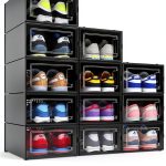 MELDEVO Foldable Plastic Shoe Box Storage 12 Pack-0
