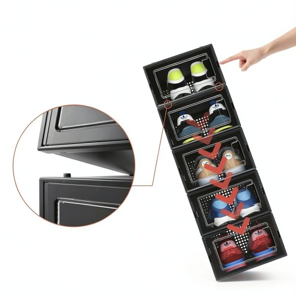 MELDEVO Foldable Plastic Shoe Box Storage 12 Pack-1