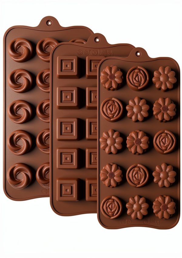 Puyeipt Silicone Chocolate Molds BPA Free 4 Piece Set-0