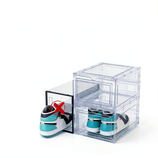 JWQ Acrylic Shoe Box Transparent Stackable Storage Organizer-4