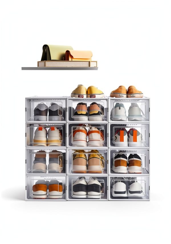 SONGMICS Transparent Shoe Box Set Modern Design-1