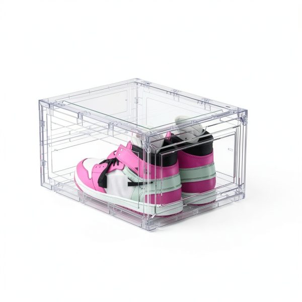 JWQ Acrylic Shoe Box Transparent Stackable Storage Organizer-3