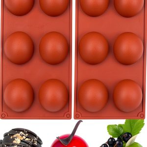BAKER DEPOT Silicone Chocolate Molds Large Semi Sphere 2-0