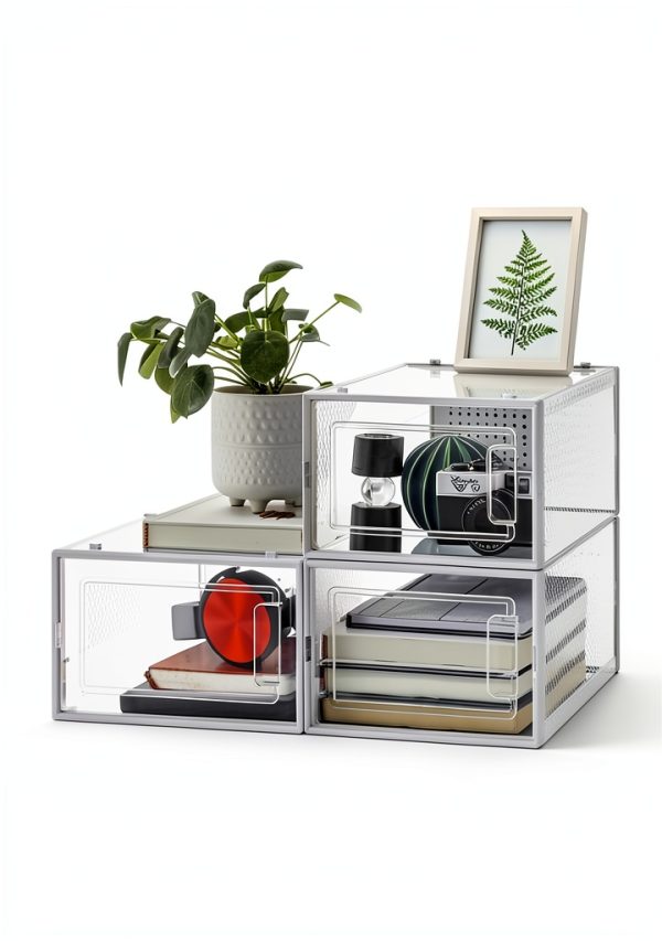 SONGMICS Transparent Shoe Box Set Modern Design-4
