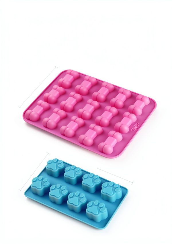 Winerming Silicone Chocolate Molds Paw Bone Design BPA Free-4