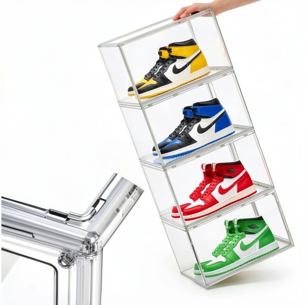 EDS FAM Clear Shoe Boxes Stackable Transparent Storage-4