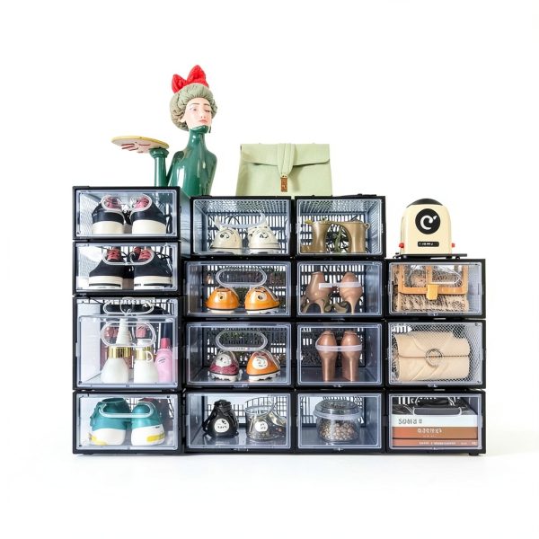 Clemate Clear Shoe Boxes Transparent Stackable Magnetic-5