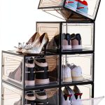 Attelite Clear Shoe Box Organizer Magnetic Door Stackable-0