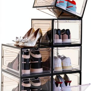 Attelite Clear Shoe Box Organizer Magnetic Door Stackable-0