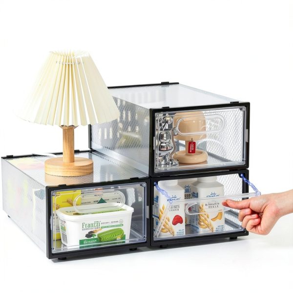 Clemate Clear Shoe Boxes Transparent Stackable Magnetic-3