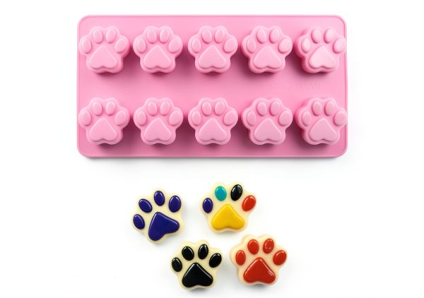 Chocolate Molds homEdge Silicone BPA Free Pet Paw Bone-2