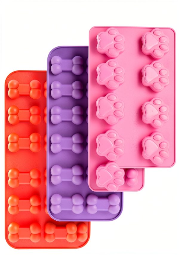 Chocolate Molds homEdge Silicone BPA Free Pet Paw Bone-0