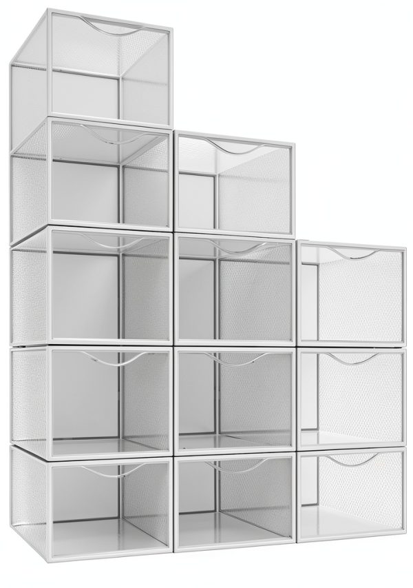 Seseno Shoe Storage Box Foldable Stackable Clear Plastic-1