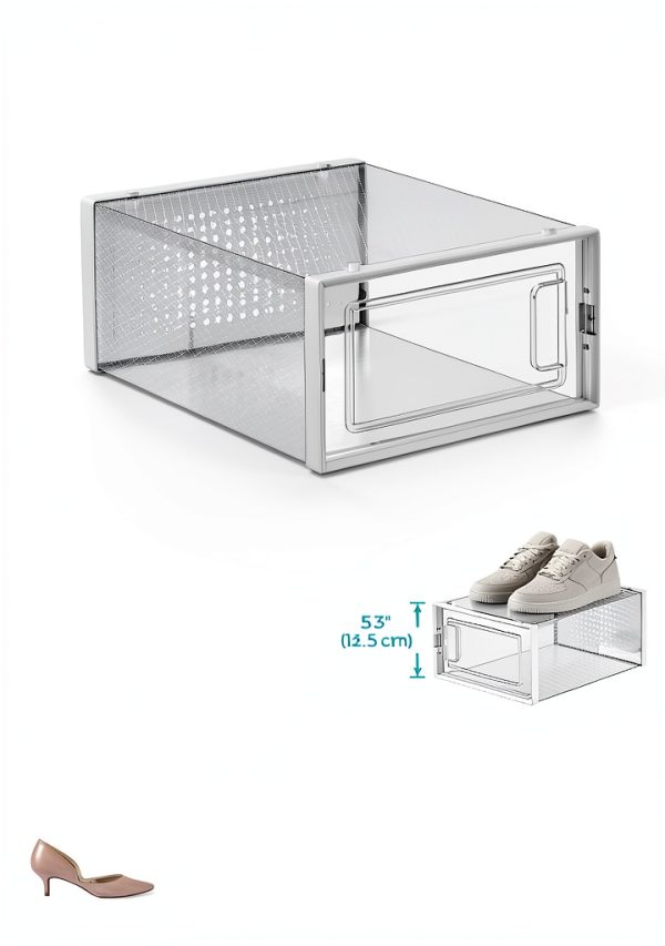 SONGMICS Transparent Shoe Box Set Modern Design-5