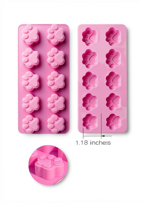 Chocolate Molds homEdge Silicone BPA Free Pet Paw Bone-6