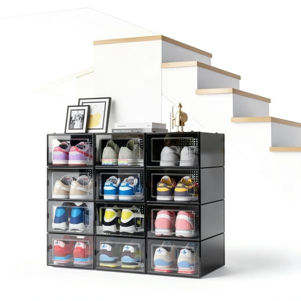 MELDEVO Foldable Plastic Shoe Box Storage 12 Pack-6
