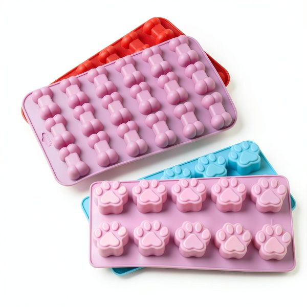 Winerming Silicone Chocolate Molds Paw Bone Design BPA Free-1
