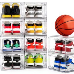 JWQ Acrylic Shoe Box Transparent Stackable Storage Organizer-0