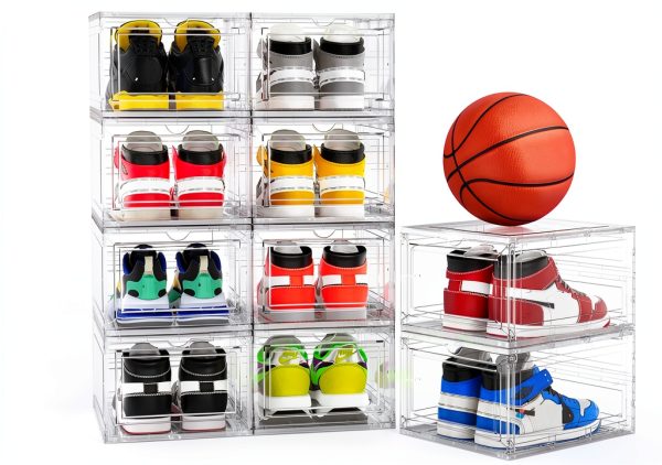 JWQ Acrylic Shoe Box Transparent Stackable Storage Organizer-0