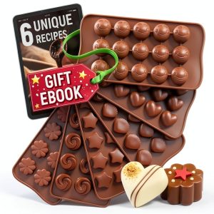 Mighty-X Chocolate Molds Silicone BPA Free 6 Designs-0