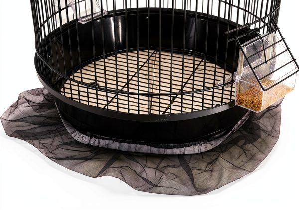 Bird Cage Seed Catcher Keep Floor Skirt Cover Easy to Gauze Cover-3