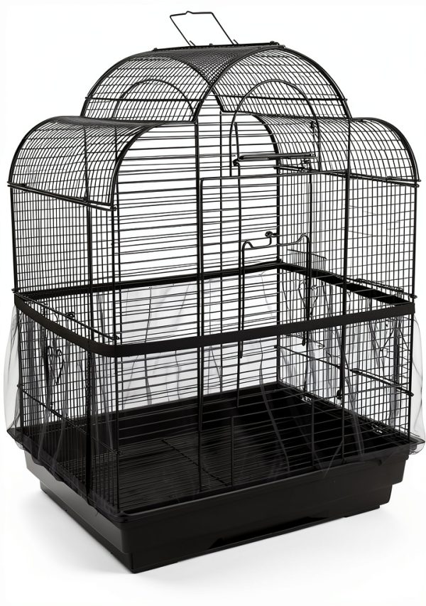 Bird Cage Seed Catcher Keep Floor Skirt Cover Easy to Gauze Cover-5