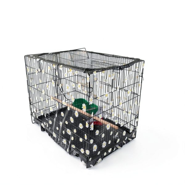 Adjustable Bird Cage Net Cover Birdcage Seed Feather Catcher Soft Skirt Guard Birdcage Nylon Mesh Netting forParrot Enclosures, Prevent Scatter and Mess (Black 86.6 x 14.17 Inch/ 220x 36 cm)-6