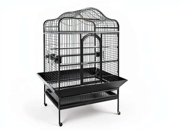 TIESOME 2 Pcs Universal Bird Cage Seed Catcher, Seed Catcher Guard Net Cover Adjustable Soft Airy Nylon Mesh Net Skirt Seed Guard for Parrot Parakeet Macaw African Round Square Cages (White)-3