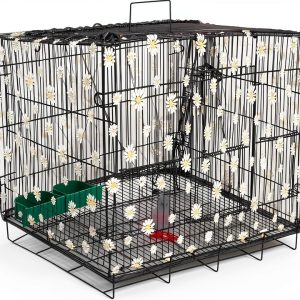 Adjustable Bird Cage Net Cover Birdcage Seed Feather Catcher Soft Skirt Guard Birdcage Nylon Mesh Netting forParrot Enclosures, Prevent Scatter and Mess (Black 86.6 x 14.17 Inch/ 220x 36 cm)-0