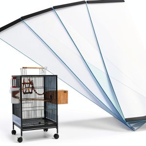 Bird Cage Seed Catcher Guard Hperu Transparent PVC 4-Piece Set-0