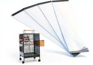 Bird Cage Seed Catcher Guard Transparent PVC Mess-Free Pineeseatile-0
