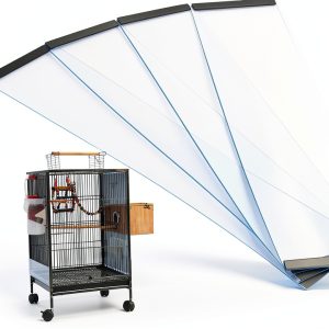 Bird Cage Seed Catcher Guard Transparent PVC Mess-Free Pineeseatile-0