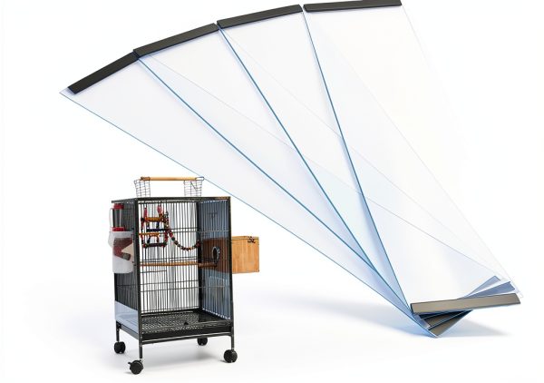 Bird Cage Seed Catcher Guard Transparent PVC Mess-Free Pineeseatile-0
