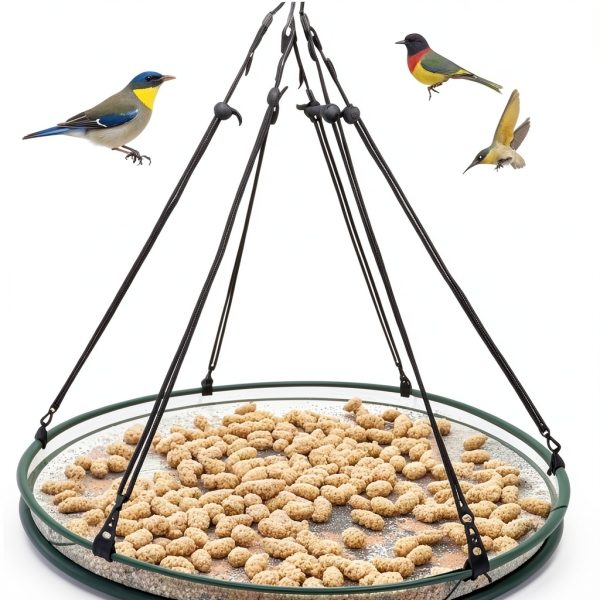 Bird Seed Catcher 30 Inch Large Round Hoop Platform by hhhlsl Brown-4