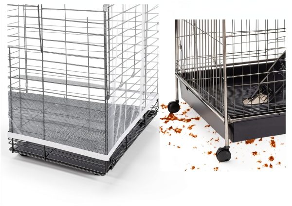 Bird Cage Seed Catcher XL Adjustable White Nylon Mesh Cover by-4