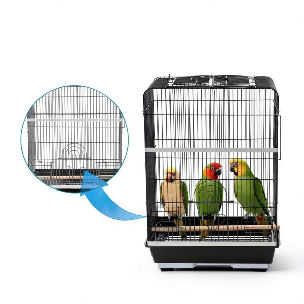 2 Pcs Bird Cage Netting Seed Catcher, Reusable Large Stretchy Nylon Bird Cage Skirt for Prevent Scatter and Mess (White)-3