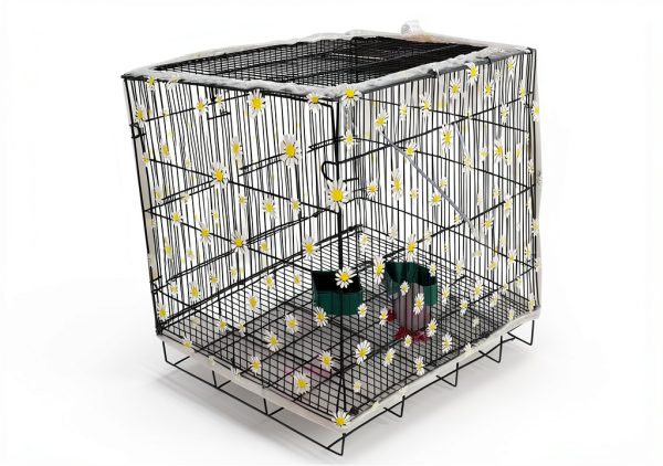 Adjustable Bird Cage Net Cover Birdcage Seed Feather Catcher Soft Skirt Guard Birdcage Nylon Mesh Netting forParrot Enclosures, Prevent Scatter and Mess (White 86.6 x 14.17 Inch/ 220x 36 cm)-0