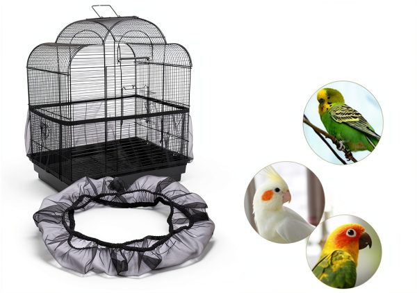 Bird Cage Seed Catcher Keep Floor Skirt Cover Easy to Gauze Cover-1