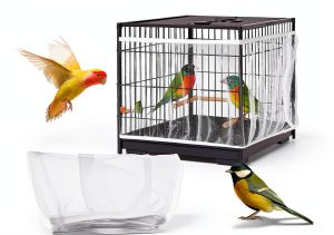 Bird Cage Seed Catcher XL Adjustable White Nylon Mesh Cover by-0