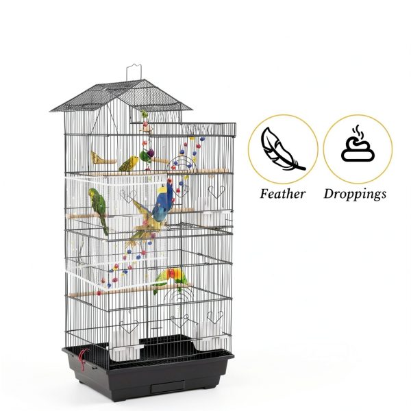 Seed Catcher for Bird Cage Netting Bird Seed Cage Cover Guard Skirt White Nylon Elastic Stretchy Mesh Covers for Round Square Cagee, 15.7" X87"-6