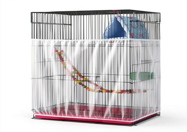 Large Bird Cage Net by Generic Soft Mesh White 86.6x15.7in-0