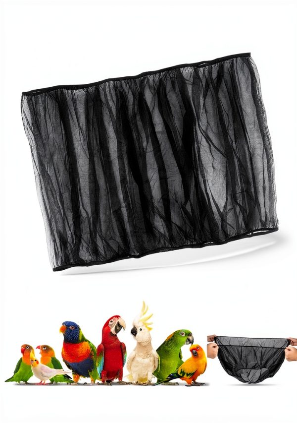 2 Pcs Bird Cage Cover - Bird Cage Seed Catcher Bird Net Bird Cage Skirt Nylon Nesh Bird Cage Net for Round Square Canary Parakeet Cockatiel Pigeon Budgie Quail Large Tall Big Bird Cage-2