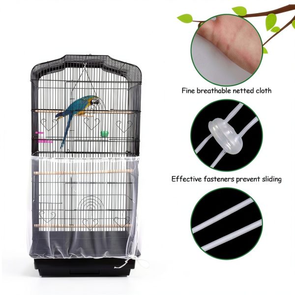 Bird Seed Guard ZOCONE 13×100 Stretch Mesh Net Cover White-3