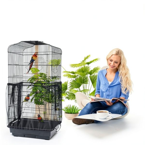 Bird Cage Netting Seed Catcher KFPPLXQ Large Mesh Skirt 118in-2