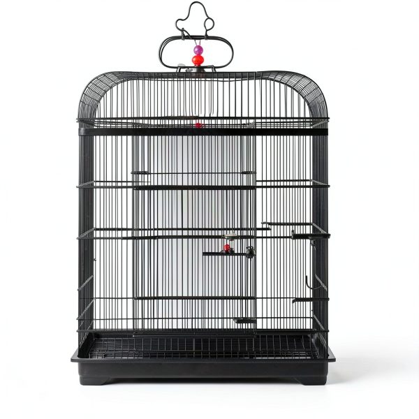 Tucnoeu Large Bird Cage Seed Catcher Net Cover Black Nylon 118x31in-6