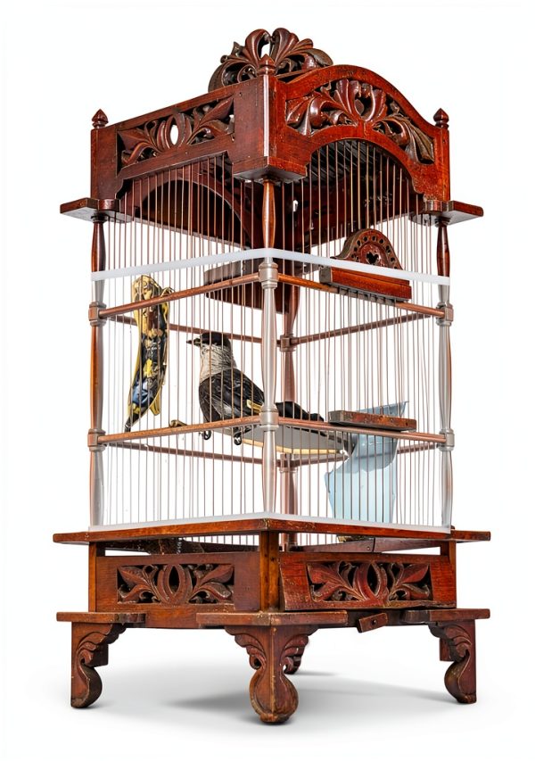 White Bird Cage Seed Catcher by Trinkrittey Adjustable Guard for Cages-6
