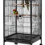 Tucnoeu Large Bird Cage Seed Catcher Net Cover Black Nylon 118x31in-0