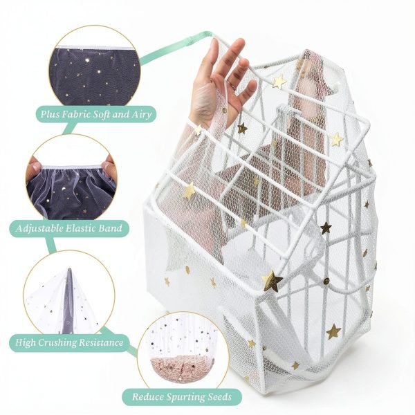 Seed Catcher for Bird Cage Netting Bird Seed Cage Cover Guard Skirt White Nylon Elastic Stretchy Mesh Covers for Round Square Cagee, 15.7" X87"-4