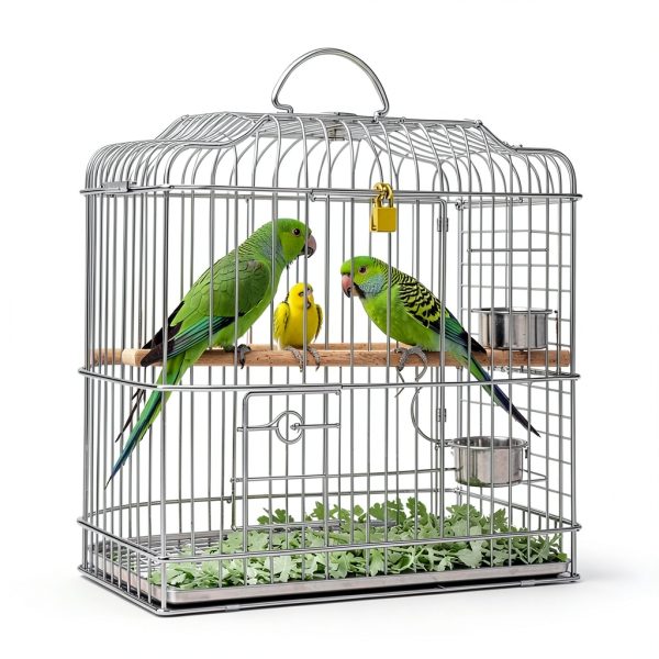 White Bird Cage Seed Catcher, Adjustable Net for Parrot Cages 40-68in-6