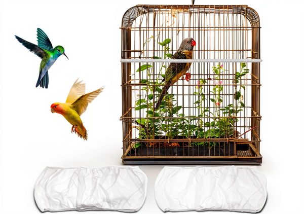 White Bird Cage Seed Catcher by Trinkrittey Adjustable Guard for Cages-0